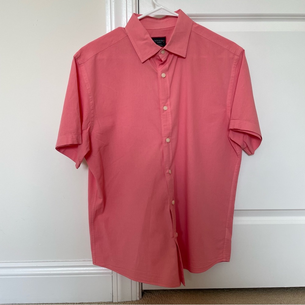 Men’s Cotton Seersucker Short-Sleeve Pavao Shirt Medium Regular Fit